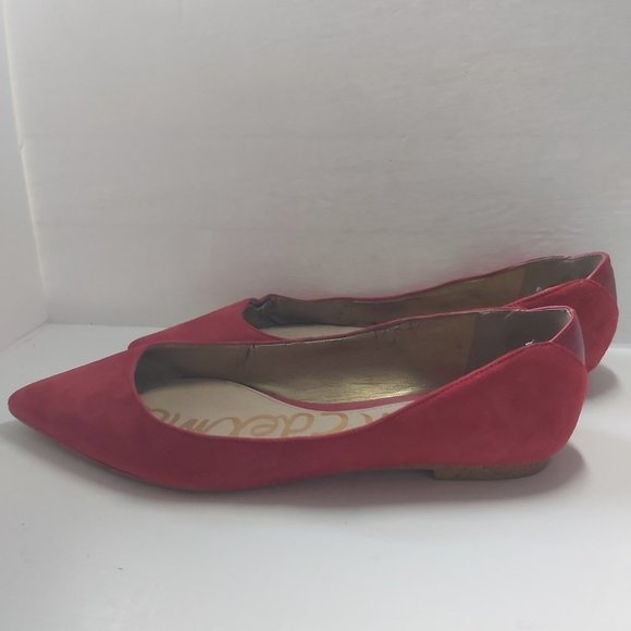 SAM EDELMAN | Women's 'Rae' Red Suede Pointed Toe Flats Red Size 6.5 - Picture 10 of 14